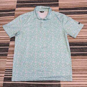 Greenside Mens Golf Polo Shirt Polyester Blend Side Slit Short Sleeves Green XL